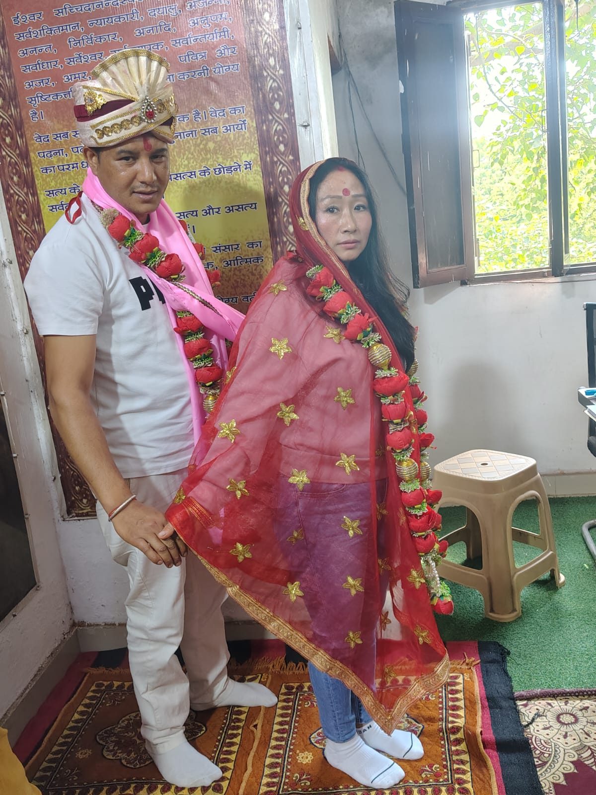 Couple portrait after marriage registration