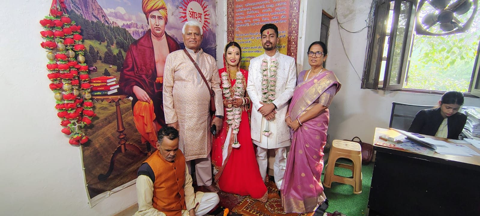 Family at the marriage registrar's office